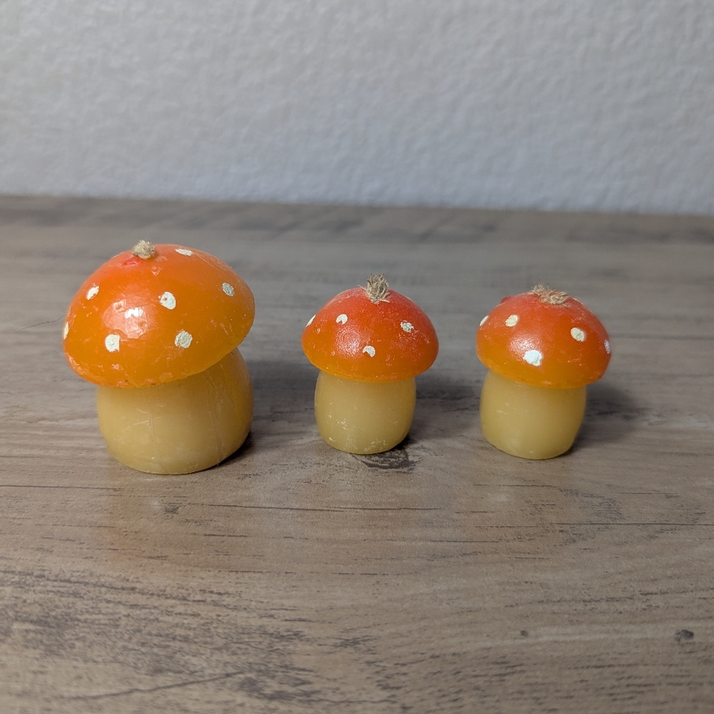 Mushroom Candles Vintage Mini Size